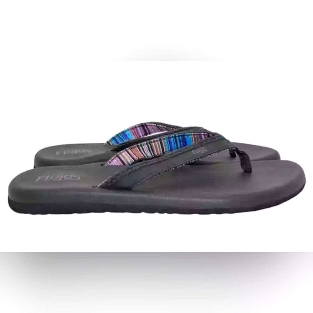FLOJOS Women's Size 6 Memory Foam Maddy Flip Flop Comfort Sandal Black NEW - Picture 4 of 5